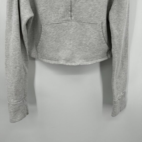 JOAH BROWN *Flawed* Heather Gray Cropped Half Zip Sweater Size Small / Medium - Picture 4 of 9